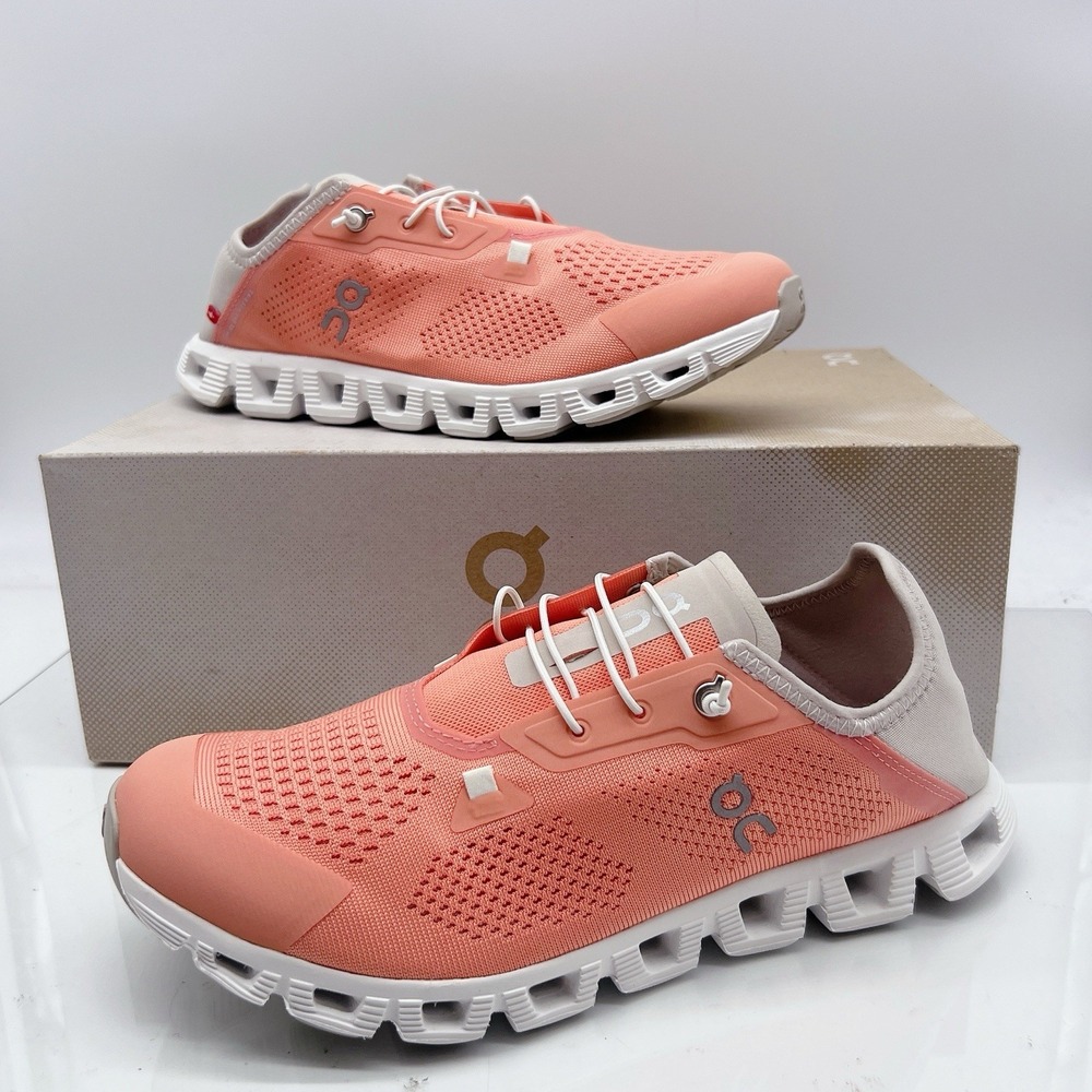 On Cloud 5 Coast Women's Running Shoes Sneakers Coral Pink Lace Up Size US 10